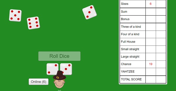 Yahtzee  Play it online